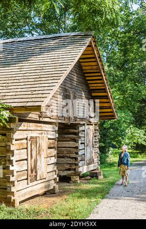 Alabama Hillsboro Pond Spring General Joe Wheeler Plantation, chalet en bois, Banque D'Images