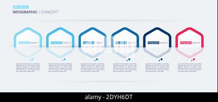 Modèle de concept d'infographie vectoriel moderne. Six options Illustration de Vecteur