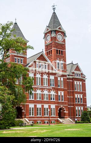 Auburn University Alabama, campus William J. Samford Hall Clock Tower, bâtiment administratif du parc, Banque D'Images