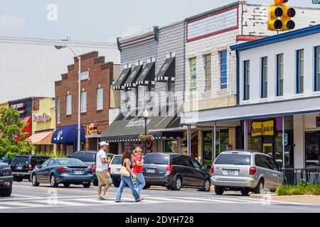 Alabama Auburn College Street quartier des affaires magasins, Banque D'Images