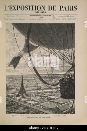 Le champ-de-Mars, vu de la nacelle du ballon captif Lachambre 2. Banque D'Images