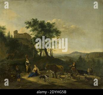 Paysage Italianate avec Shepherds par Jan Willemsz. Lapp Mauritshuis 84. Banque D'Images