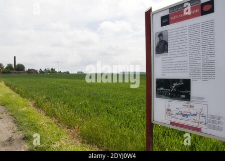 Domaine où la Première Guerre mondiale as Manfred von Richthofen, connu comme le Baron Rouge, s'est écrasé après avoir été abattu en 1918, Vaux-sur-Somme, France. Banque D'Images