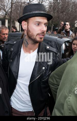 Matt Pokora arrive au Studio Gabriel à Paris, France, le 3 avril 2013 pour l'enregistrement du spectacle vivant Dimanche. Photo de Audrey Poree/ABACAPRESS.COM Banque D'Images