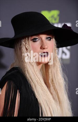 Kesha arrive aux MTV Movie Awards 2013 à Sony Pictures Studios n Los Angeles, CA, Etats-Unis, le 14 avril 2013. Photo de Lionel Hahn/ABACAPRESS.COM Banque D'Images