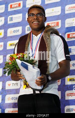 Mehdy Metelladurant les Championnats de natation français 2013 à la piscine de Brequigny à Rennes, France, le 14 avril 2013. Photo de Julien Ermine/ABACAPRESS.COM Banque D'Images