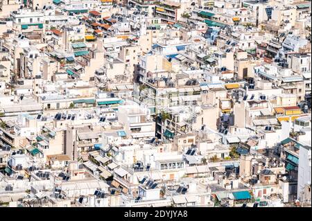 Aperçu des quartiers résidentiels d'Athènes, Grèce Banque D'Images