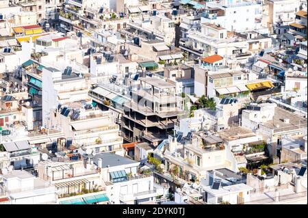 Aperçu des quartiers résidentiels d'Athènes, Grèce Banque D'Images