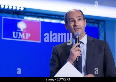 L'ancien ministre du budget, Eric Woerth, a pris la parole lors d'une conférence qui s'est tenue au siège de l'UMP, à Paris, en France, le 15 mai. Photo de Romain BoE/ABACAPRESS.COM Banque D'Images