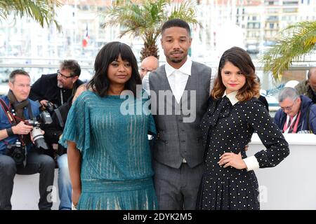 Octavia Spencer, Michael B. Jordan, Melonie Diaz posant à la station Fruitvale photocall tenu au Palais des Festivals dans le cadre du 66e festival de Cannes, le 16 mai 2013. Photo de Nicolas Briquet/ABACAPRESS.COM Banque D'Images