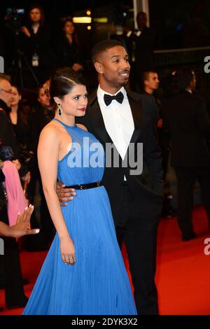 Michael B. Jordan et Melonie Diaz arrivent à la projection du film 'Fruitvale Station', qui s'est tenu au Palais des Festivals dans le cadre du 66e festival de Cannes, le 16 mai 2013. Photo de Nicolas Briquet/ABACAPRESS.COM Banque D'Images