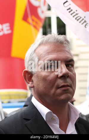 thierry Lepaon, secrétaire général syndical de la CGT, participe à une manifestation en faveur d'un projet de loi d'amnistie pour les syndicats le 16 mai 2013 à Paris. Photo de Stephane Lemouton/ABACAPRESS.COM Banque D'Images