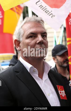 thierry Lepaon, secrétaire général syndical de la CGT, participe à une manifestation en faveur d'un projet de loi d'amnistie pour les syndicats le 16 mai 2013 à Paris. Photo de Stephane Lemouton/ABACAPRESS.COM Banque D'Images