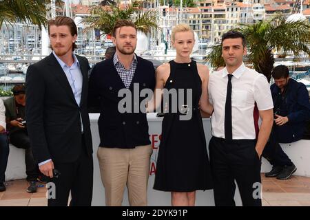Oscar Isaac, Carey Mulligan, Justin Timberlake, Garrett Hedlund posant au photocall 'Inside Llewyn Davis' qui s'est tenu au Palais des Festivals dans le cadre du 66e Festival de Cannes, le 19 mai 2013. Photo de Nicolas Briquet/ABACAPRESS.COM Banque D'Images
