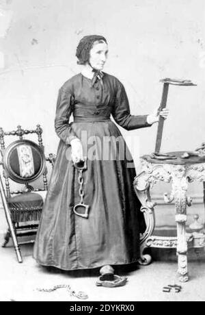 Laura Haviland porte des fers asservis ca. 1864. Banque D'Images