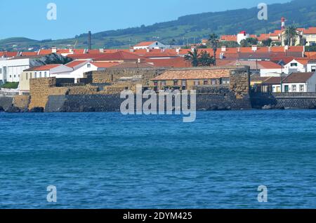 Baie de Porto PIM dans la ville de Horta, île de Faial, Açores, Portugal Banque D'Images