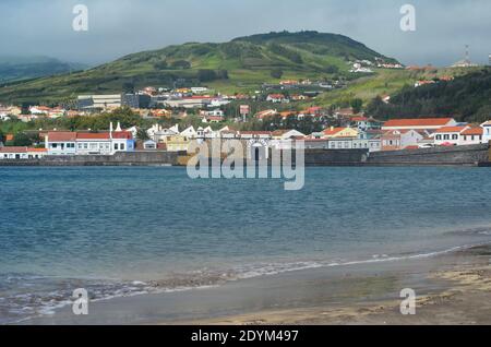 Baie de Porto PIM dans la ville de Horta, île de Faial, Açores, Portugal Banque D'Images