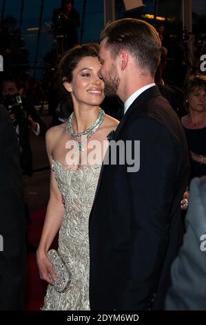 Justin Timberlake et Jessica Biel arrivent pour la projection "Inside Llewyn Davis" au Palais des Festivals dans le cadre du 66e Festival de Cannes, le 19 mai 2013. Photo de Nicolas Genin/ABACAPRESS.COM Banque D'Images