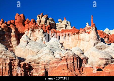 Blue Canyon, calcaire et grès formés par les intempéries, Arizona, États-Unis Banque D'Images