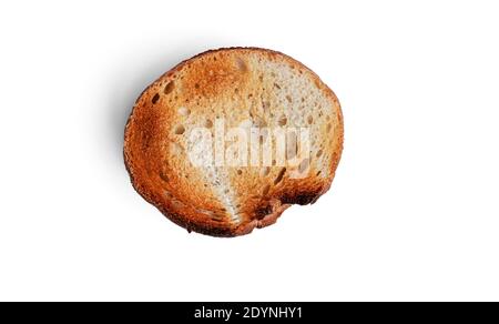 Pain grillé à la baguette sur fond blanc. Photo de haute qualité Banque D'Images