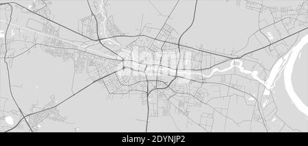 n, Bydgoszcz carte graphique en niveaux de gris poster. Carte des rues avec vue sur les routes et la région métropolitaine. Illustration de Vecteur