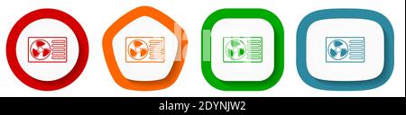 Jeu d'icônes vectorielles de pompe à chaleur, boutons plats sur fond blanc Illustration de Vecteur