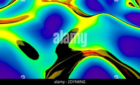 3d abstraite vague futuriste liquide couleur bulle 3d rendu Banque D'Images