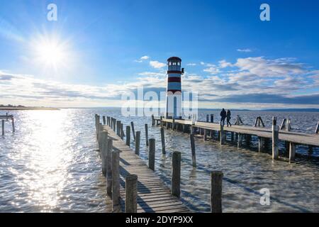 Podersdorf am See : phare au lac de Neusiedl en lac (lac de Neusiedl), Burgenland, Autriche Banque D'Images