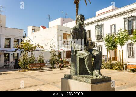 Moguer, Espagne. Monument à Juan Ramon Jimenez, écrivain espagnol et prolifique. Prix Nobel de littérature en 1956 Banque D'Images