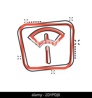 Icône d'échelle dans le style comique. Equilibre l'illustration vectorielle de dessin animé sur un arrière-plan blanc isolé. Comparaison effet de destruction concept commercial. Illustration de Vecteur