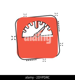 Icône d'échelle dans le style comique. Equilibre l'illustration vectorielle de dessin animé sur un arrière-plan blanc isolé. Comparaison effet de destruction concept commercial. Illustration de Vecteur