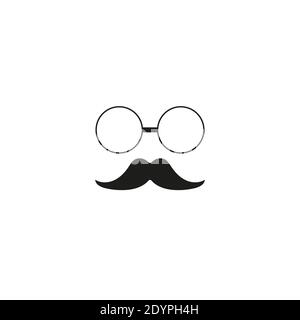 Moustache et lunettes. Icon man isolé sur fond blanc. Icône Gentleman. Illustration vectorielle Illustration de Vecteur