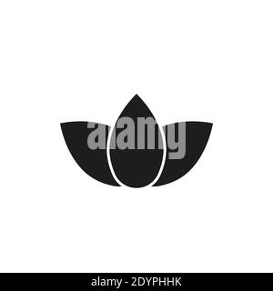 Vector icône lotus noir sur fond blanc Illustration de Vecteur