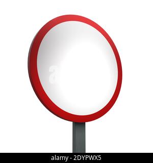 Rendu 3D de la signalisation routière aucun véhicule sauf les bicyclettes Être poussé sur un arrière-plan blanc Banque D'Images