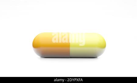 Capsules isolées sur fond blanc . Icône de comprimé médical gros plan isoler , trois dimensions Banque D'Images
