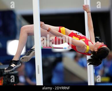 Ruth Beitia, d'Espagne, participe à la finale du saut-de-haute des femmes au cours du huitième jour des 14e championnats mondiaux d'athlétisme de l'IAAF Moscou 2013 au stade Luzhniki le 17 août 2013 à Moscou, en Russie. Photo de Giuliano Bevilacqua/ABACAPRESS.COM Banque D'Images