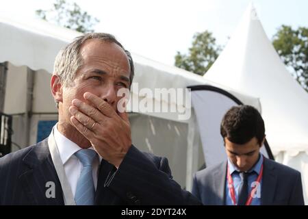 Le PDG de la banque française Société générale Frédéric Oudea est photographié lors de la réunion estivale de l'association patronale française Medef, à Jouy-en-Josas, à l'extérieur de Paris, en France, le 28 août 2013. Photo de Stephane Lemouton/ABACAPRESS.COM Banque D'Images