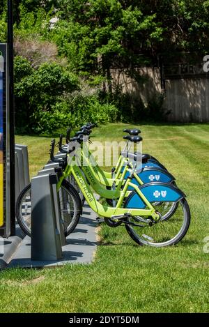 St. Paul, Minnesota. Bonne balade dans le Minnesota. Programme de partage de vélo à but non lucratif. Banque D'Images