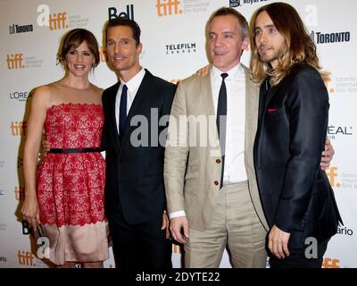 Jennifer Garner, Matthew McConaughey, Jean-Marc Vallée et Jared Leto assistent à la projection du Dallas Buyers Club au Festival international du film de Toronto 2013, à Toronto (ONTARIO), au Canada, le 7 septembre 2013. Photo de Lionel Hahn/ABACAPRESS.COM Banque D'Images