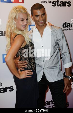 Katrina Patchett et Brahim Zaibat participant à la photocall de la saison 4 de 'anse avec les Starss' au siège de TF1 à Paris, en France, le 10 septembre 2013. Photo de Jerome Domine/ABACAPRESS.COM Banque D'Images