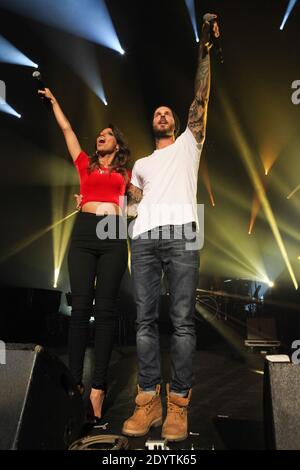 Tal et Matt Pokora se déroulent en direct à l’événement leurs Voix pour l’espoir 2 qui s’est tenu dans la salle de concert de l’Olympia à Paris, en France, le 12 septembre 2013. Photo de Audrey Poree/ABACAPRESS.COM Banque D'Images