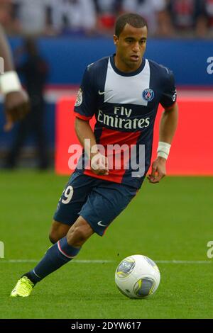 Lucas Moura du PSG lors du match de football de la première Ligue française, PSG vs Toulouse à Paris, France, le 28 septembre 2013. PSG a gagné 2-0. Photo de Henri Szwarc/ABACAPRESS.COM Banque D'Images