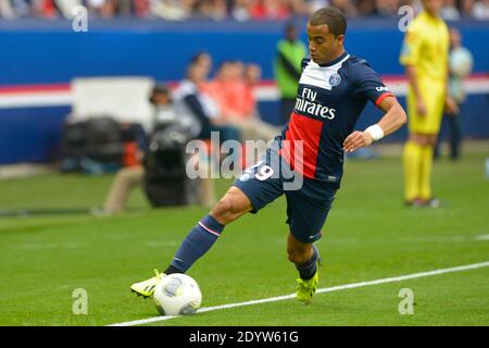 Lucas Moura du PSG lors du match de football de la première Ligue française, PSG vs Toulouse à Paris, France, le 28 septembre 2013. PSG a gagné 2-0. Photo de Henri Szwarc/ABACAPRESS.COM Banque D'Images