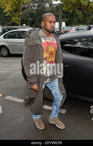 Kanye West participe au salon de la collection prêt-à-porter printemps-été 2014 de Céline, qui s'est tenu au tennis Club de Paris, France, le 29 septembre 2013. Photo de Nicolas Briquet/ABACAPRESS.COM Banque D'Images