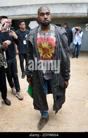 Kanye West participe au salon de la collection prêt-à-porter printemps-été 2014 de Céline, qui s'est tenu au tennis Club de Paris, France, le 29 septembre 2013. Photo de Nicolas Briquet/ABACAPRESS.COM Banque D'Images