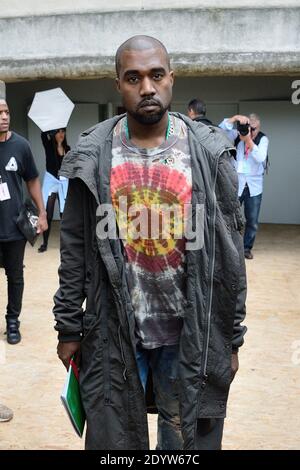 Kanye West participe au salon de la collection prêt-à-porter printemps-été 2014 de Céline, qui s'est tenu au tennis Club de Paris, France, le 29 septembre 2013. Photo de Nicolas Briquet/ABACAPRESS.COM Banque D'Images