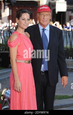 Birgit Lauda et Niki Lauda assistent à la première mondiale de Rush, Odeon Leicester Square, Londres, Royaume-Uni, le 2 septembre 2013. Photo de Paul Treadway/Photoshhot/ABACAPRESS.COM Banque D'Images