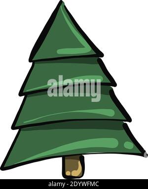 Sapin vert, illustration, vecteur sur fond blanc. Illustration de Vecteur