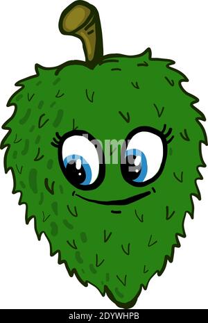 Happy Green soursop, illustration, vecteur sur fond blanc. Illustration de Vecteur