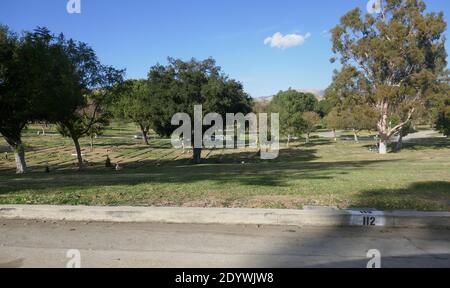 Chatsworth, Californie, États-Unis le 25 décembre 2020 UNE vue générale de l'atmosphère au cimetière et parc mémorial d'Oakwood le 25 décembre 2020 à Chatsworth, Californie, États-Unis. Photo par Barry King/Alay stock photo Banque D'Images